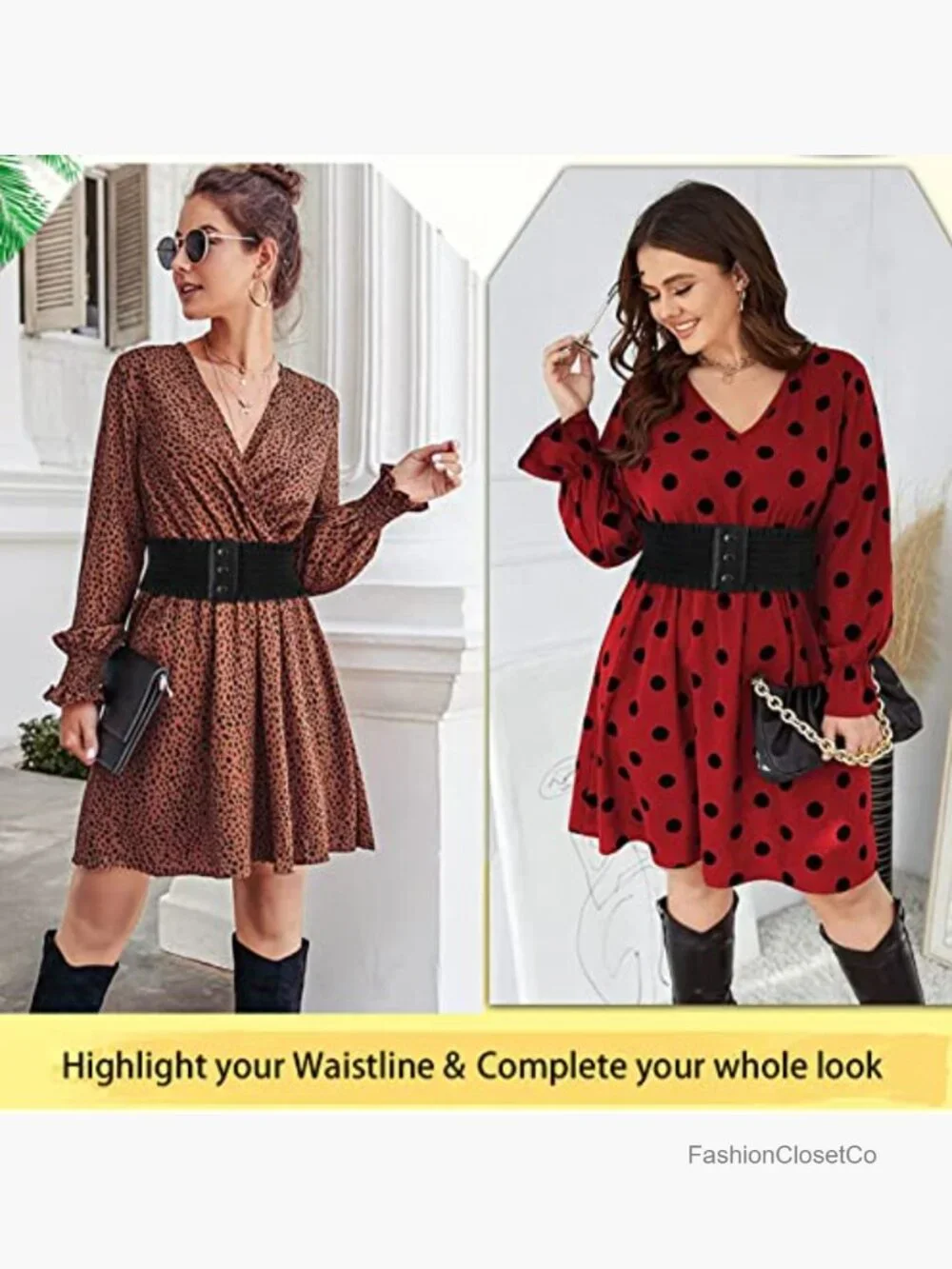 Wide Stretchy Elastic Snap-Button Corset Belt for Women Waist